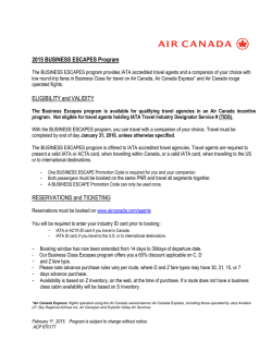 2015 BUSINESS ESCAPES Program ELIGIBILITY