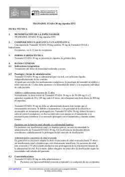 TRAMADOL STADA 50 mg cápsulas EFG FICHA