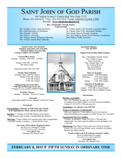 Weekly Bulletin - St. John of God Parish