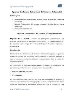 Apuntes de clase de Estructuras de Concreto Reforzado I