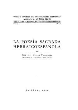 La poesía sagrada hebraicoespañola.