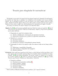 Temario - ommo | Olimpiada Mexicana de Matemáticas Oaxaca