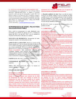 nitroprusiato de sodio. polvo para soluci&oacute;n inyectable