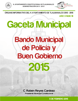 Bando Municipal 2015 - Ayuntamiento de Tlalmanalco