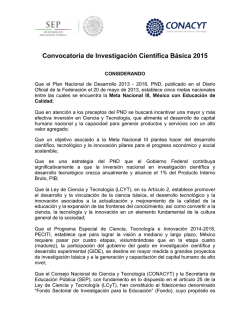 Convocatoria Investigacion Científica Básica 2015