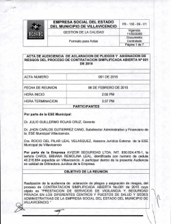 Acta N.001 de 2015 - ESE de Villavicencio
