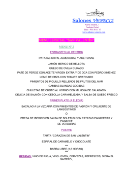 MENU N&ordm; 2 - Salones Venecia