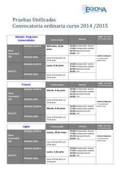 Fechas exámenes - Universidad Pública de Navarra