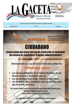 LA GACETA N&deg; 24 de la fecha 04 02 2015