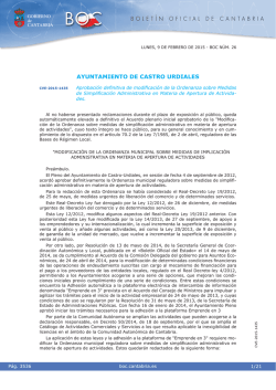 Aprobaci&oacute;n Definitiva- BOC 26/2015