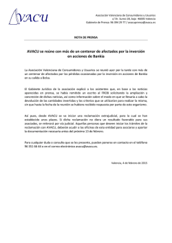04.02.2015 - Asociación Valenciana de Consumidores y Usuarios