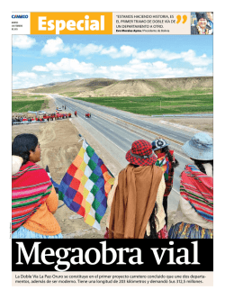 La Doble Vía La Paz-Oruro se constituye en el primer