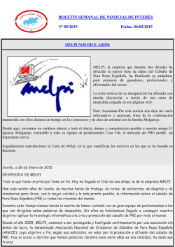 BOLETÍN SEMANAL DE NOTICIAS DE INTERÉS Nº 05/2015 Fecha