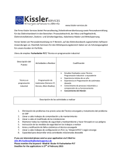 Kissler. Técnico Programación Industrial