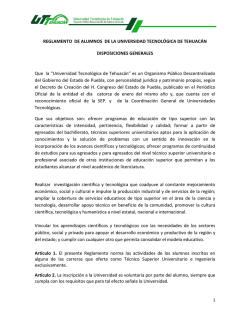 Reglamento de Alumnos - Universidad Tecnológica de Tehuacán