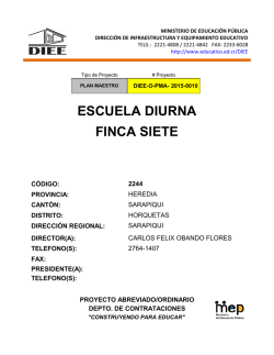 FINCA SIETE ESCUELA DIURNA - Dirección de Infraestructura y