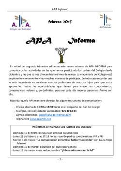APA Informa - Asociación de Padres de Alumnos Colegio del