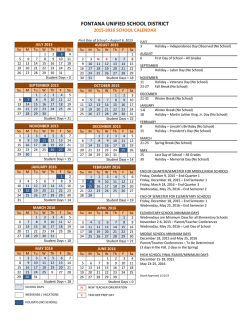 Calendario Escolar - Fontana Unified School District
