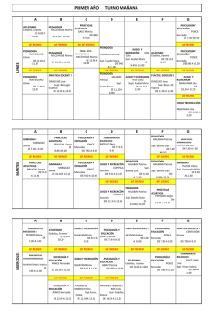 Horarios de cursado del PEF y la TSAF para 2015