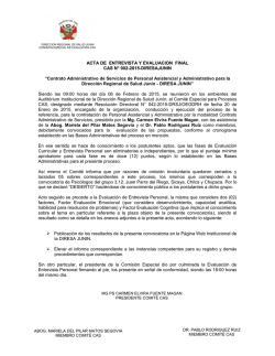 ACTA DE ENTREVISTA Y EVALUACION FINAL CAS N° 002