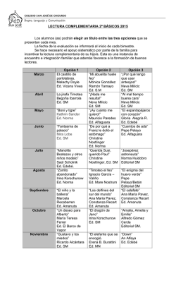 Lectura Complementaria 2&deg; B&aacute;sico 2015