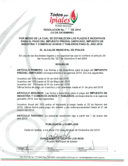 Descargar Acuerdos Tributarios para la Vigencia fiscal