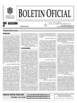 2º Sección - Boletín Oficial de la Provincia de Córdoba