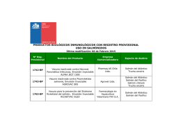 Productos biol&oacute;gicos inmunol&oacute;gicos con registro provisional de uso