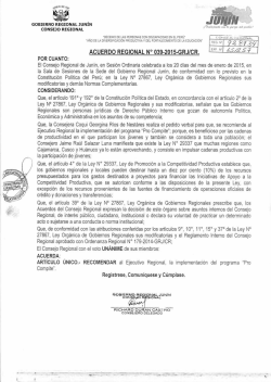 acuerdo regional n° 039-2015-grjicr.