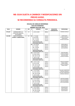Descargue aqu&iacute; la gu&iacute;a de horarios del I-2015