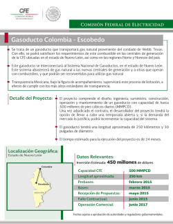 Gasoducto Colombia - Escobedo