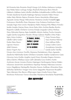 men&uacute;s - Hotel Santa Cecilia