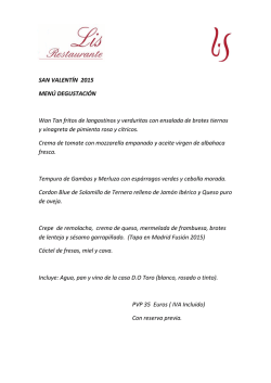 Men&uacute; degustaci&oacute;n San Valent&iacute;n 2015 | Restaurante Lis Salamanca