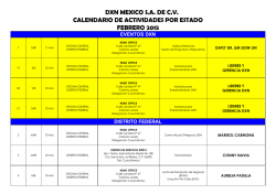 CALENDARIO DE ACTIVIDADES FEBRERO 2015
