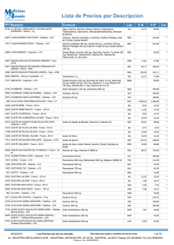 Lista de Precios por Descripcion