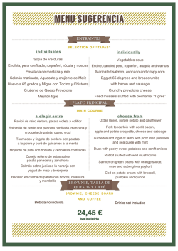 menu sugerencia - Restaurante Rebate