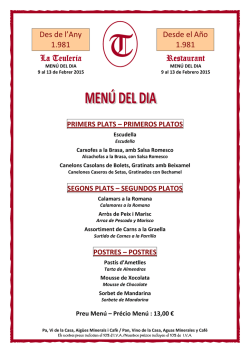 Men&uacute; del Dia 2015 02 09