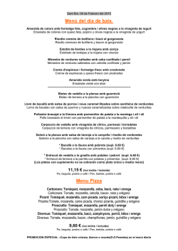 Men&uacute; lunes 09 de Febrero del 2015 baix