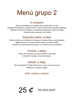 Men&uacute; grupo 2 - Can Vador Diagonal