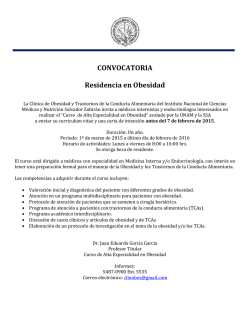 CONVOCATORIA Residencia en Obesidad