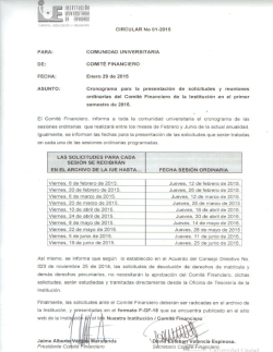 Cronograma Comité Financiero - Institución Universitaria de Envigado