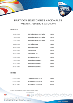 partidos selecciones nacionales valencia: febrero y marzo 2015