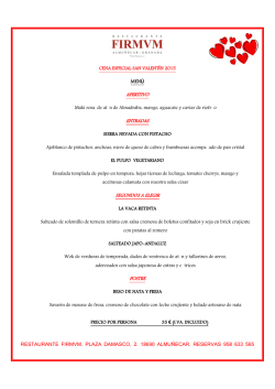 CENA ESPECIAL SAN VALENT&Iacute;N 2015 MEN&Uacute; APERITIVO Maki