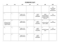 Calendario Febrero 2015