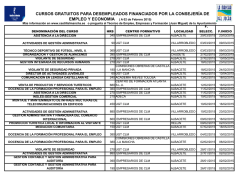 Cursos Desempleados Cosejeria de Empleo y Economia