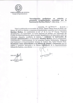 Investigacion Preliminar Funcionaria Martina Munoz