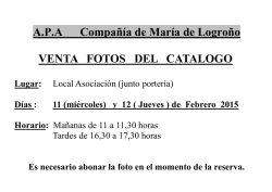 cartel venta fotos catalogo - CPC Compa&ntilde;&iacute;a de Mar&iacute;a de Logro&ntilde;o