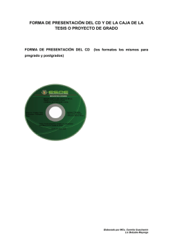 FORMA DE PRESENTACI&Oacute;N DEL CD Y DE LA CAJA