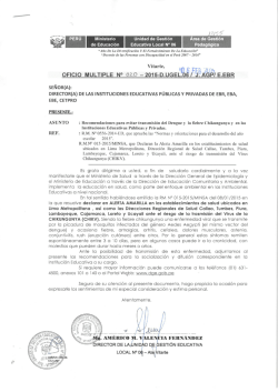 Oficio Múltiple N°020-2015-UGEL06/J.AGP, Recomendaciones