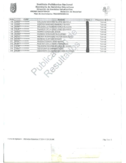 Revalidantes y Transferencias 01/2015 - Esime